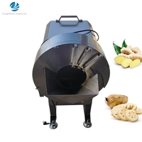 Commerciële automatische instelbare snijmachine voor aardappel, gember, banaan, radijs, groente en fruit.