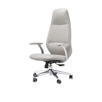Chaise de bureau ergonomique moderne en cuir PU, réglable en hauteur, pivotante, dossier haut, base inclinable en acier, pour la maison et le bureau