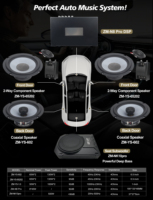 Système de haut-parleurs audio universel pour voiture, kit complet avec amplificateur, tweeter, son large bande pour voiture, camion et SUV