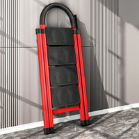 Échelle domestique multifonctionnelle pliable en acier à 2/3/4/5/6 marches avec main courante, portable et sécurisée
