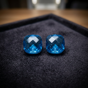 Topacio Azul Suizo Natural, Corte Cojín, Facetado, Piedras Preciosas Sueltas, Certificado por Terceros, Venta al Por Mayor, Gopika Exports, Para Joyería - Product Image 4