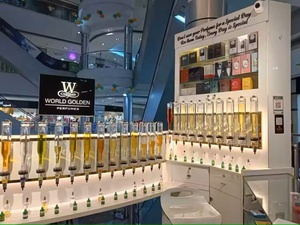 12pcs 375ml Bulk Semi-Automatic <b>Perfume</b> Bar Dispenser Display Stand Glass Metal Transparent Wedding Decorations <b>Bottles</b> Custom - Product Image 6