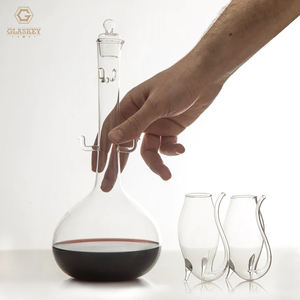 Crystal Port Postre Wine Sippers & Decanter Sherry Degustación Gafas Cena Bebida Cristalería Vasos Set 4 con jarra - Product Image 2