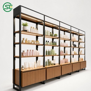 Vitrine de présentation cosmétique sur mesure en métal, étagères ajustables tendance pour boutique de beauté et maquillage - Product Image 4