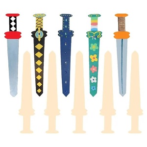 Épée en bois à assembler, modèle couteau pirate, pour loisirs créatifs d'enfants, fournitures de fête, épée à graffiter DIY - Product Image 4
