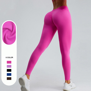 カスタムロゴブラジリアンワークアウトフィットネス & ジムウェアスクランチバットヨガパンツ、レディース新しいVバックカジュアルシームレスランニングレギンス - Product Image 1