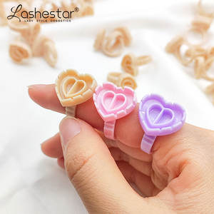 Vente en gros de nouveaux anneaux d'extension de cils en forme de fleur en forme de coeur <span class=keywords><strong>noir</strong></span> nu <span class=keywords><strong>blanc</strong></span> rose violet - Product Image 2
