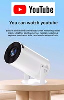 Projecteur intelligent Kinte Hy300 Pro Mini 4K portable LED/LCD double bande WIFI Android 11 WIFI6 prise US Home Cinéma intelligent intégré