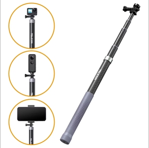 Bâton de selfie portable Telesin pour <span class=keywords><strong>Go</strong></span> <span class=keywords><strong>Pro</strong></span> <span class=keywords><strong>Hero</strong></span> 13 DJI Action <span class=keywords><strong>5</strong></span> Caméras sportives 1,2 mètres extensible en fibre de carbone - Product Image 1