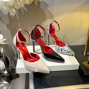 Nouvelles Sandales Femme 2026 à Talon Aiguille Super Haut Doré, Semelle Rouge, Style Royal, Bout Pointu, en Cuir Verni avec Bride - Product Image 3