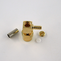 Cable de Audio RG316 de 50 Ohmios, Conector Coaxial RF con Enchufe SMA Macho, Cable de Antena Eléctrico a Prueba de Agua, Conector de Crimpado en Ángulo Recto