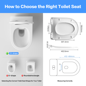 Siège de toilette ergonomique blanc en forme de D à fermeture douce avec système de dégagement rapide pour un nettoyage facile, idéal pour la salle de bain familiale - Product Image 4