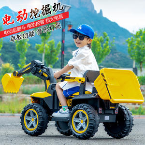 Coche de juguete excavadora eléctrico todoterreno 4x4 para niños de 5 a 7 años, listo para usar, camión RC con luces y cucharón. - Product Image 2