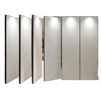 Porte pivotante sans cadre en alliage robuste, verre trempé, design minimaliste, insonorisée, isolée thermiquement, pour cloison de maison