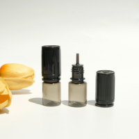 Flacon vide en PET de 5 ml avec compte-gouttes interne à clipser et bouchon plat, emballage souple rechargeable pour huile