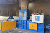 Compacteur-presseur hydraulique entièrement automatique pour la gestion des déchets, destiné à la compression du carton usagé/boîtes en carton ondulé et des films, piloté par PLC