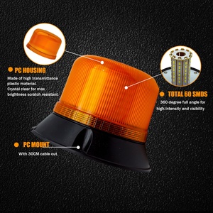 Luz de Advertencia de Seguridad para Montacargas, 10-110V CC, 3 Pernos, Base ISO, Luz Intermitente <span class=keywords><strong>LED</strong></span> Ámbar con Cable para Manipulación de Materiales - Product Image 2