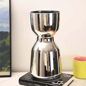 Vase en verre argenté de luxe nordique, vase à fleurs hydroponique de bureau, vente en gros de vases - Product Image 4