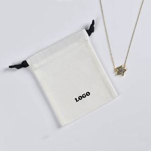 Petit sac d'emballage pour bijoux en toile de coton, logo personnalisé imprimé, style tendance et réutilisable pour emballage cadeau - Product Image 4