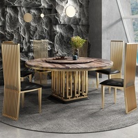 Mobilier de salle à manger nouveau design de table à manger pour restaurant ensemble de table à manger ronde tables d'hôtel en marbre noir