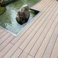 Platelage WPC à grain de bois commercial de 25mm Plancher de bois dur extérieur moderne Matière première plastique en bois de teck bon marché