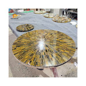 Piedra de <span class=keywords><strong>Ojo</strong></span> de Tigre <span class=keywords><strong>Dorado</strong></span> Natural con Forma Reflexiva Personalizada, Losa Rectangular para Mesa o Encimera - Product Image 6