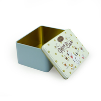 Boîte en fer blanc rectangulaire personnalisée de qualité alimentaire, impression 4 couleurs, finition brillante/mate/UV, emballage cadeau de mariage, boîtes à biscuits