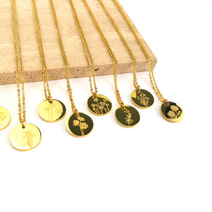 Collar con Colgante de Flor de los Doce <span class=keywords><strong>Meses</strong></span> de Alta Calidad, Diseño Irregular de Flor de Nacimiento, Joyería Minimalista, <span class=keywords><strong>Regalo</strong></span> de Cumpleaños - Product Image 2