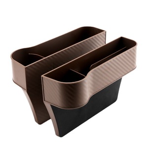 Car <b>Storage</b> Box Carbon Fiber Texture Plastic Interior Organizer For Center Console Gap <b>Storage</b> With 1-3 Compartments Waterproof - Product Image 4