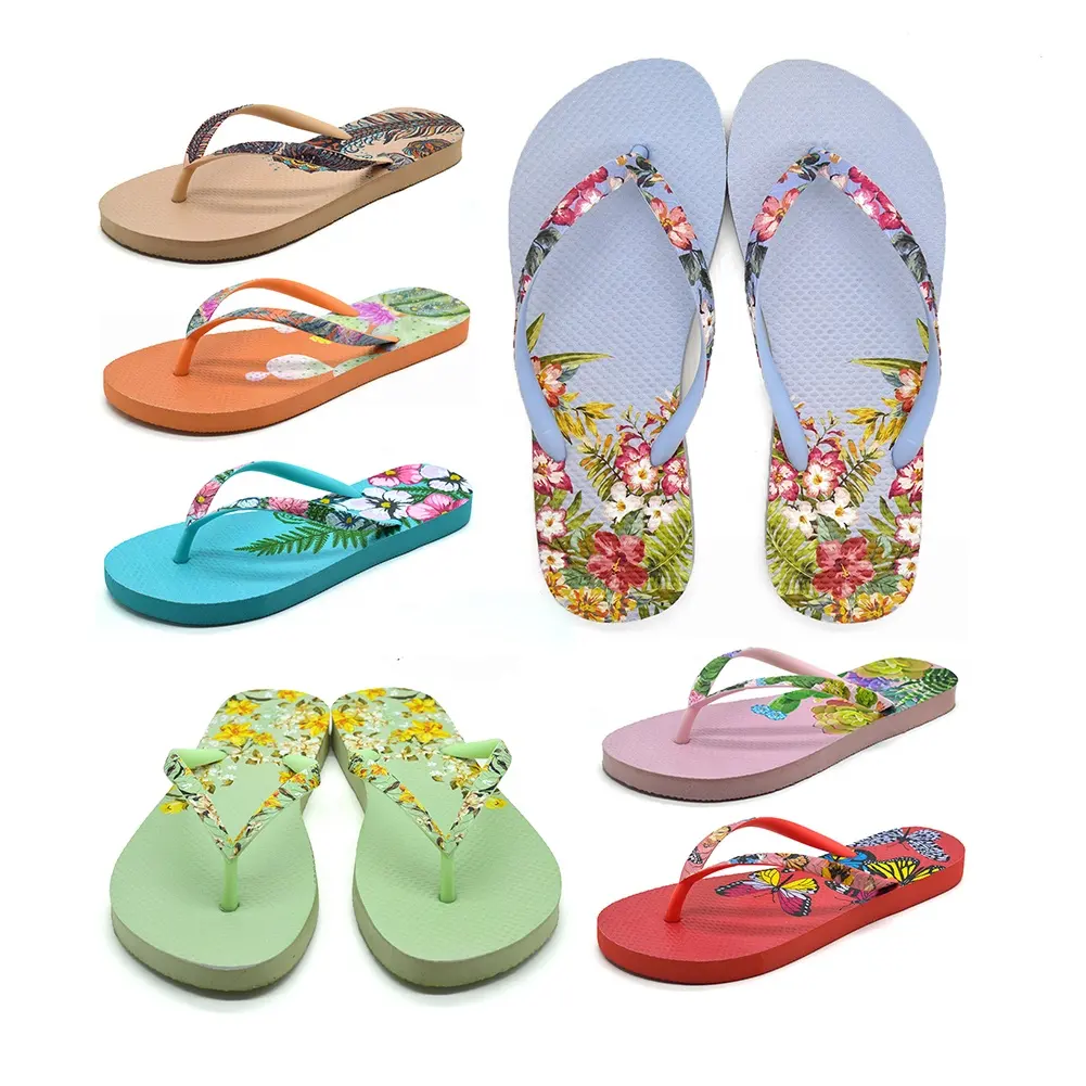 Custom Design Women's Flip Flops Lightweight Summer Sandals With Rubber Insole For Beach Indoor Outdoor Use Wholesale