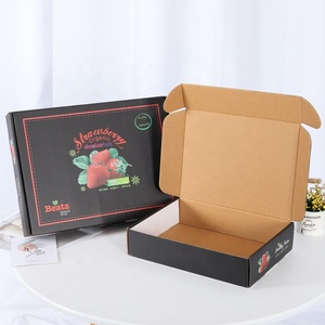 Boîtes de courrier personnalisées noir, boîte cadeau en carton pour chocolat, fraises, à Logo personnalisé, 24 boîtes - Product Image 3
