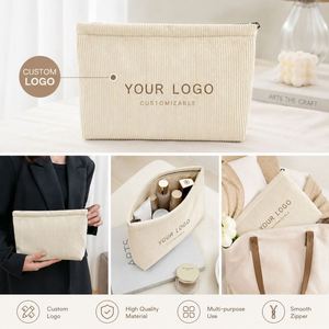 <b>Custom</b> Logo Corduroy Makeup Bag Large Capacity Pouch <b>Lipstick</b> Phone Coins Compact Clutch Purse for Women - Product Image 4