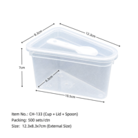 Boîte à dessert carrée jetable en PET, plateau transparent pour gâteau et sandwich, conteneur d'emballage en plastique avec fourchette