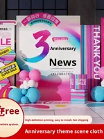 Kit de Décoration Personnalisé Style Simple pour Cérémonie d'Ouverture – Panneau KT, Toile de Fond, Ensemble de Ballons, Impression Numérique, Fournitures pour Scène d'Événement/Fête