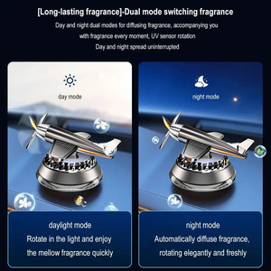 Hélice solaire rotative pour voiture Avion Parfum ornements créatifs double anneau cristal <span class=keywords><strong>auto</strong></span> rotation voiture Rafraîchisseurs d'air Avion - Product Image 6