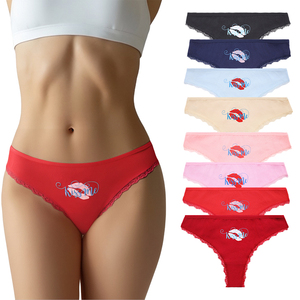 Morcoda En gros Culottes de bikini en coton couleur unie pour femme, style sexy taille basse, <span class=keywords><strong>string</strong></span> XL, avec dentelle et motifs variés, grandes tailles, couleurs assorties, bonne qualité - Product Image 1