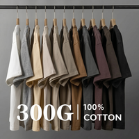 T-shirt en coton 100% uni, épais 300 g/m², coupe oversize et carrée, épaules tombantes, pour hommes, streetwear, personnalisable avec logo, vente en gros