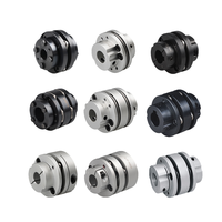 Accouplement à mâchoires à double diaphragme en acier et aluminium, flexible, à couple élevé, pour pompe, moteur et entraînement de précision