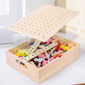 Boys Girls Christmas Birthday Gift Educational STEM Gear Construction Toy Wooden Toddler <b>Kids</b> <b>Tool</b> <b>Set</b> - Product Image 1
