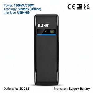 3P ซีรีส์ 3P1300UI 1.3kVA 780W 230V CE ISO ยูพีเอสแบบเชื่อมต่อสายไฟพร้อมพอร์ต USB สำหรับระบบควบคุมพลังงานเวิร์กสเตชันพีซี - Product Image 3
