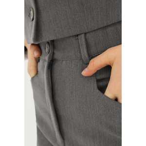 Falda midi negra con abertura frontal para mujer, cintura regular, ajuste ceñido 31607ETK - Product Image 6