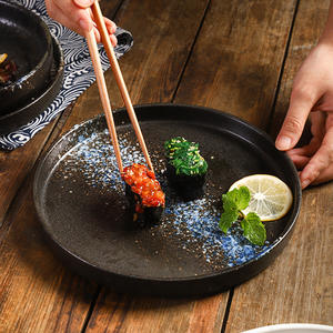 Piring Pasta Steak keramik kualitas tinggi pola batu sederhana untuk Pizza Barat masakan Jepang rumah restoran mangkuk Salad penggunaan - Product Image 5