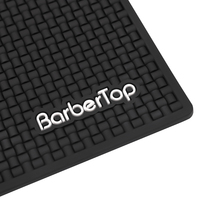 Fournisseurs de qualité supérieure Tapis en silicone flexible noir pour la vente en gros de logo personnalisé table de salon tapis de barbier en caoutchouc poste de travail