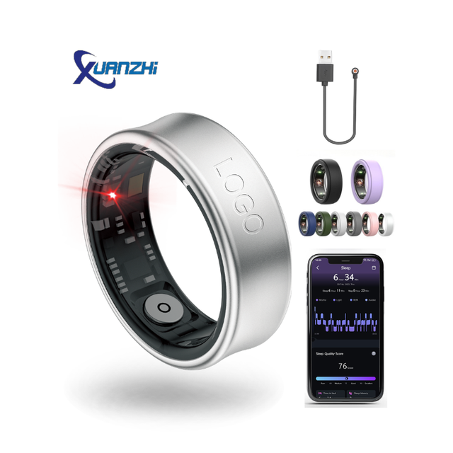 SHR OEM K3 AI Smart Health Ring Blood Oxygen Monitoring Heart Rate HRV Analysis Fitness Tracker App Control IP67 Waterproof for