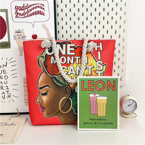 Bolso de hombro con patrón de doble cara de gran capacidad para <span class=keywords><strong>mujer</strong></span>, bolso de playa plegable con asa de yute - Product Image 5