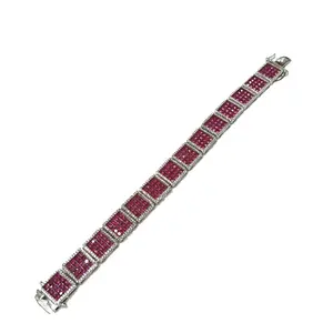 Wholesale jewelry pure silver red corundum power bracelet