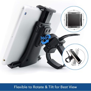 Support de téléphone portable pour vélo, support plat universel adapté aux appareils de 4,7 à 13 pouces, idéal pour vélo de spinning, vélo de gym et <span class=keywords><strong>poussette</strong></span> - Product Image 6