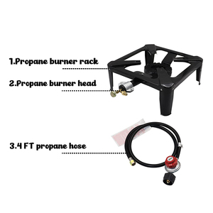 Square BBQ Burner Bếp Cắm Trại Bếp Với Bộ Điều Chỉnh 20PSI Và Ống <span class=keywords><strong>Gas</strong></span>, Phù Hợp Cho Cắm Trại Ngoài Trời Hoặc BBQ Sân Sau - Product Image 3