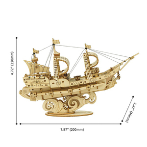 Robotime Rolife <span class=keywords><strong>3D</strong></span> DIY Maquette de Bateau TG305 Bois Artisanat Enfants Jouets Assemblage Puzzles en Bois - Product Image 3