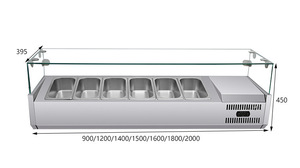 Tủ trưng bày salad có cửa kính, làm mát bằng điện, dùng cho thương mại - Product Image 2